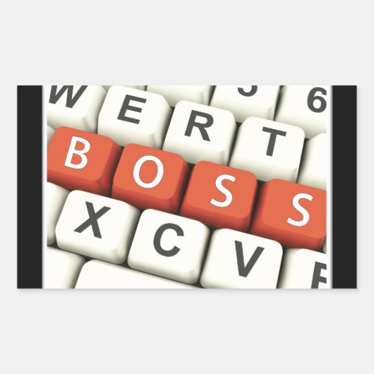 Boss Day, Red Boss in computertoetsenbord Rechthoekige Sticker (Voorkant)