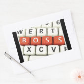 Boss Day, Red Boss in computertoetsenbord Rechthoekige Sticker (Envelop)