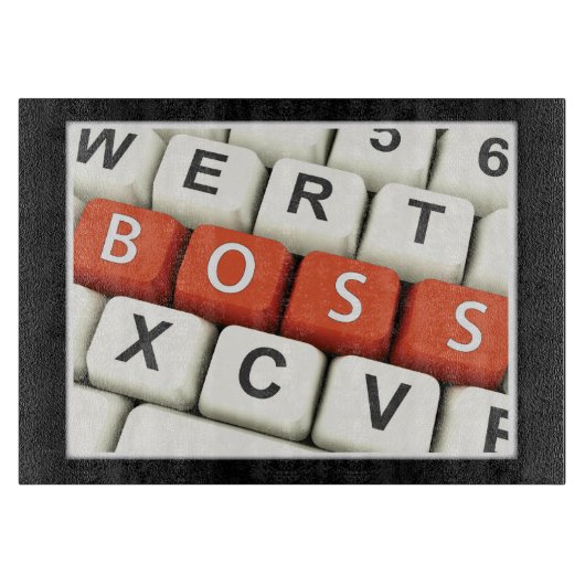 Boss Day, Red Boss in computertoetsenbord Snijplank (Voorkant)