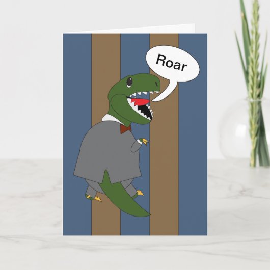 Boss Day T-Rex Dinosaur (Mannelijk) Grappig Kaart (Voorkant)