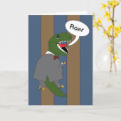 Boss Day T-Rex Dinosaur (Mannelijk) Grappig Kaart (Gele Bloem)