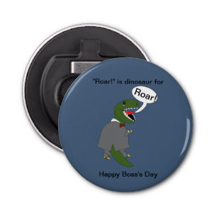 Boss Day T-Rex Dinosaur personaliseren Button Flesopener