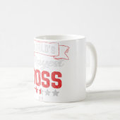 Boss Day T Shirt World's Okayest Boss Funny Gift Koffiemok (Voorkant rechts)