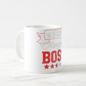 Boss Day T Shirt World's Okayest Boss Funny Gift Koffiemok (Voorkant links)