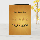 Boss Day Vijf 5-sterren Custom Wenskaart Kaart (Gele Bloem)