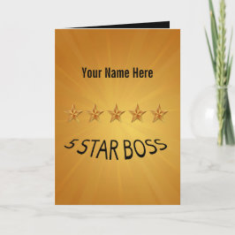 Boss Day Vijf 5-sterren Custom Wenskaart Kaart