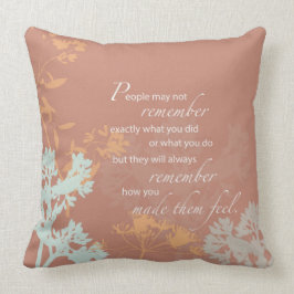 Boss Day Wilde Flower Silhouettes op Brown Kussen