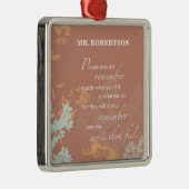 Boss Day Wilde Flower Silhouettes op Brown Metalen Ornament (Rechts)