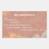 Boss Day Wilde Flower Silhouettes op Brown Rechthoekige Sticker (Voorkant)