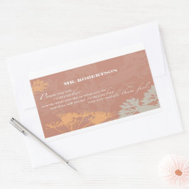 Boss Day Wilde Flower Silhouettes op Brown Rechthoekige Sticker