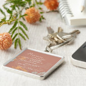 Boss Day Wilde Flower Silhouettes op Brown Sleutelhanger (Zijkant)