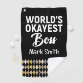 Boss Day World Okayest Boss Golfhanddoek (Insitu)