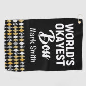 Boss Day World Okayest Boss Golfhanddoek (Horizontaal)