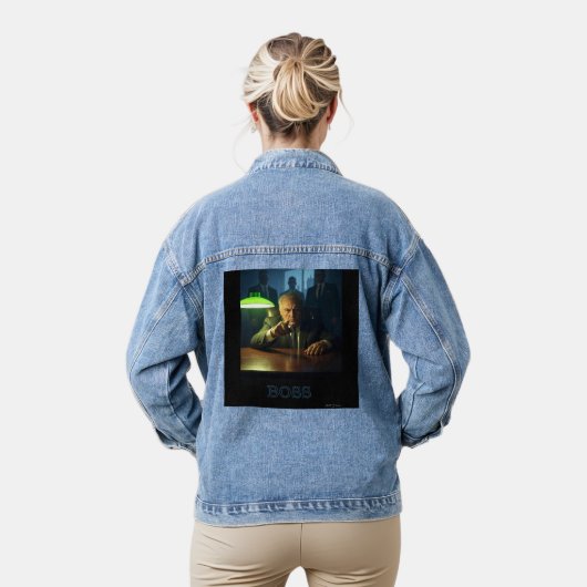 Boss een tekst vrouwen denim jas denim jacket (Model)