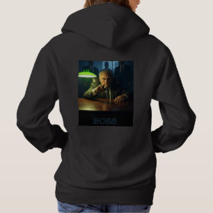 Boss een tekst vrouwen zwart gekapt sweatshirt ter