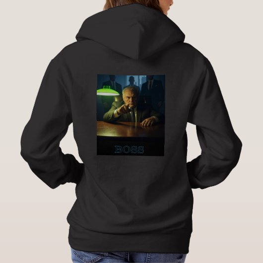 Boss een tekst vrouwen zwart gekapt sweatshirt ter (Achterkant)