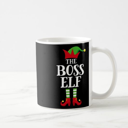 Boss Elf Family Matching Christmas Group Elf Pajam Koffiemok (Rechts)