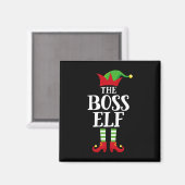 Boss Elf Family Matching Christmas Group Elf Pajam Magneet (Voorkant / Achterkant)