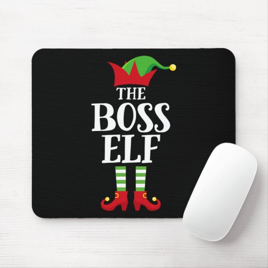 Boss Elf Family Matching Christmas Group Elf Pajam Muismat (Met muis)
