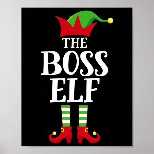 Boss Elf Family Matching Christmas Group Elf Pajam Poster (Voorkant)