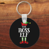 Boss Elf Family Matching Christmas Group Elf Pajam Sleutelhanger (Voorkant)
