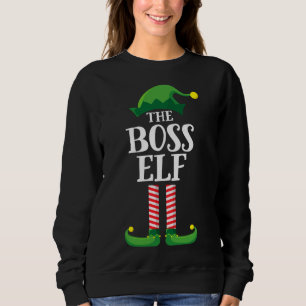 Boss Elf Matching Familie Kerstfeest Trui