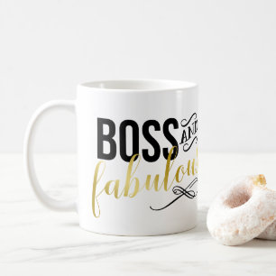 Boss en Fabulous   Gold- en zwarte typografie Koffiemok