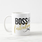 Boss en Fabulous | Gold- en zwarte typografie Koffiemok (Links)
