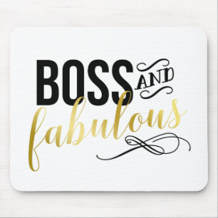 Boss en Fabulous   Gold- en zwarte typografie Muismat