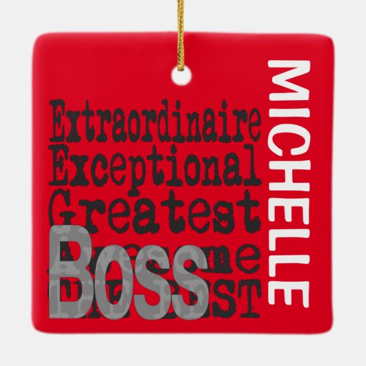 Boss Extraordinaire CUSTOM Keramisch Ornament (Achterkant)