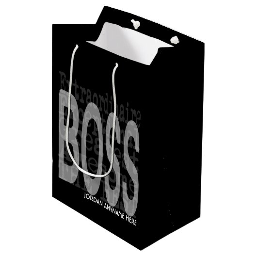 Boss Extraordinaire CUSTOM Medium Cadeauzakje (Voorkant Gekanteld)