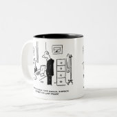 Boss Fires een Kantoor werknemer per e-mail Tweekleurige Koffiemok (Voorkant links)