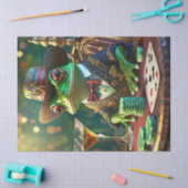Boss Frog, kikker speelkaarten Tissuepapier (Craft)