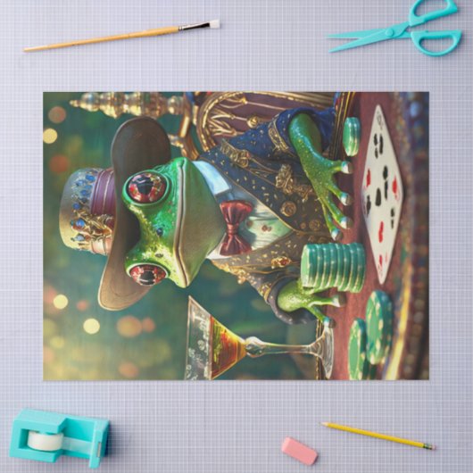 Boss Frog, kikker spelen Kaarten Tissuepapier (Craft)