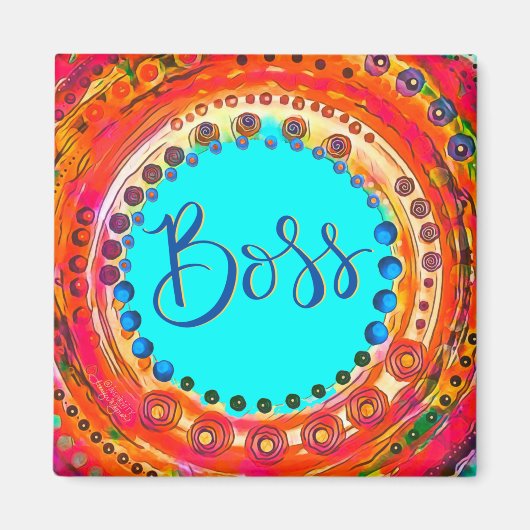 Boss Fun Abstracte Moderne Inspiriviteitsmagneet Magneet (Voorkant)