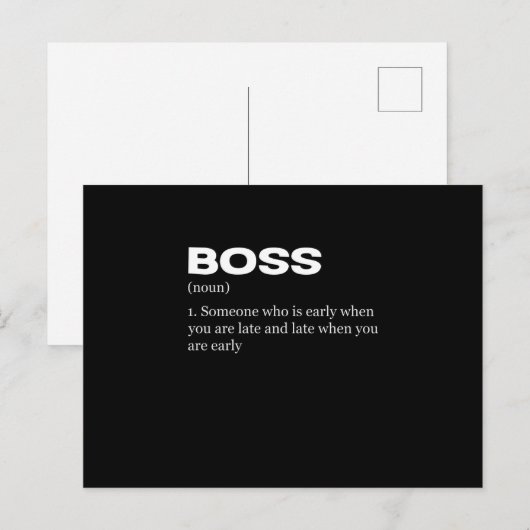 Boss Funny Definition Happy Boss Day Aankondigingskaart (Voorkant / Achterkant)