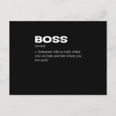 Boss Funny Definition Happy Boss Day Aankondigingskaart (Voorkant)