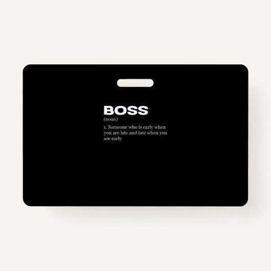 Boss Funny Definition Happy Boss Day Badge (Voorkant)