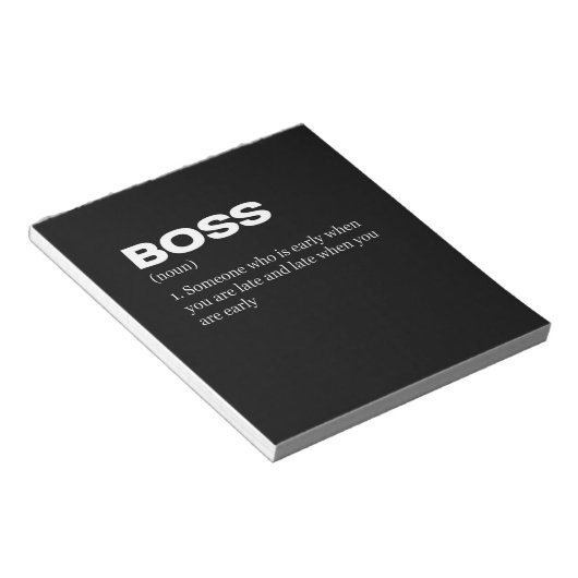 Boss Funny Definition Happy Boss Day Notitieblok (Schuin)