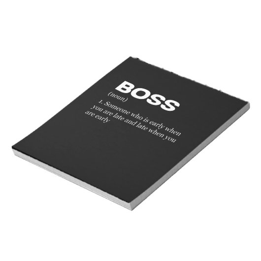 Boss Funny Definition Happy Boss Day Notitieblok (Linkerzijde)