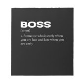 Boss Funny Definition Happy Boss Day Notitieblok (Voorkant)