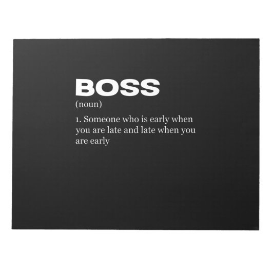Boss Funny Definition Happy Boss Day Notitieblok (Voorkant)