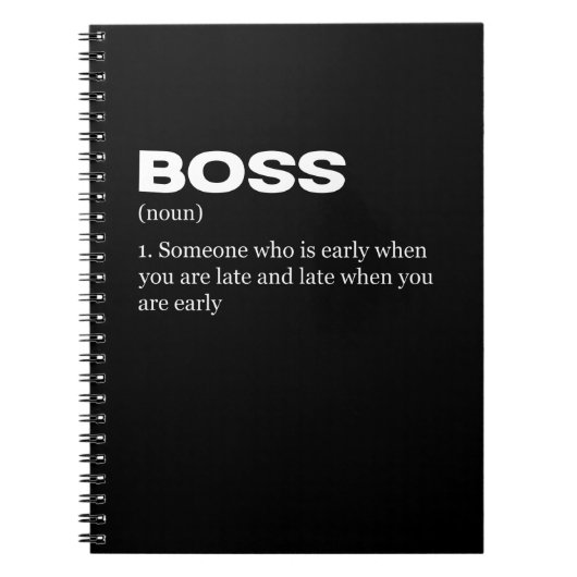 Boss Funny Definition Happy Boss Day Notitieboek (Voorkant)