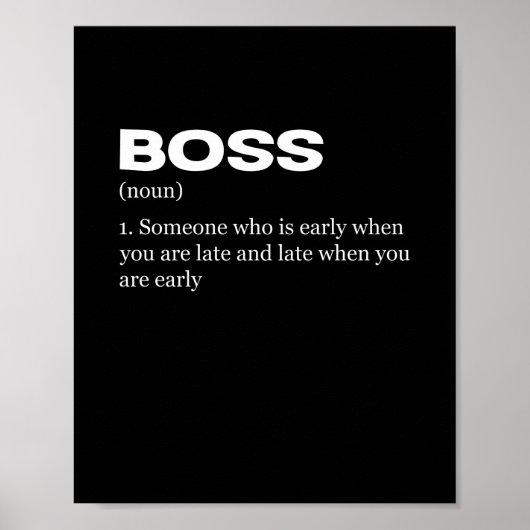 Boss Funny Definition Happy Boss Day Poster (Voorkant)