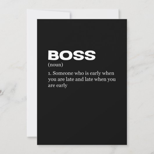 Boss Funny Definition Happy Boss Day Save The Date (Voorkant)