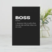 Boss Funny Definition Happy Boss Day Save The Date (Staand voorkant)