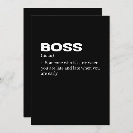 Boss Funny Definition Happy Boss Day Save The Date (Voorkant / Achterkant)