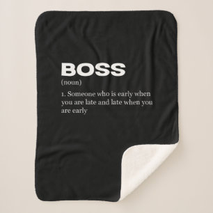 Boss Funny Definition Happy Boss Day Sherpa Deken