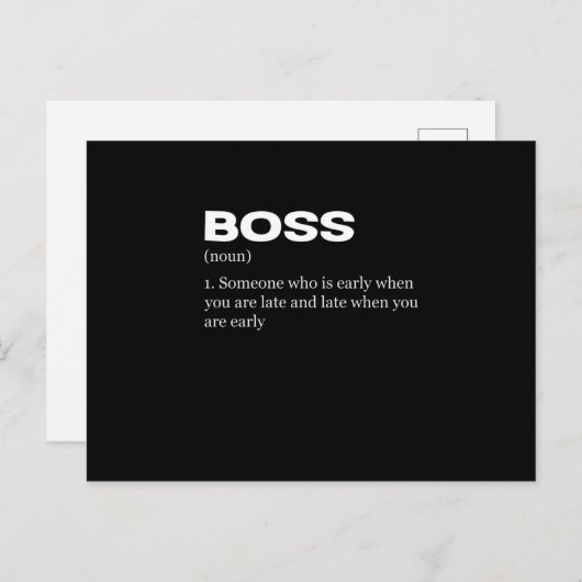 Boss Funny Definition Happy Boss Day Uitnodiging Briefkaart (Voorkant / Achterkant)
