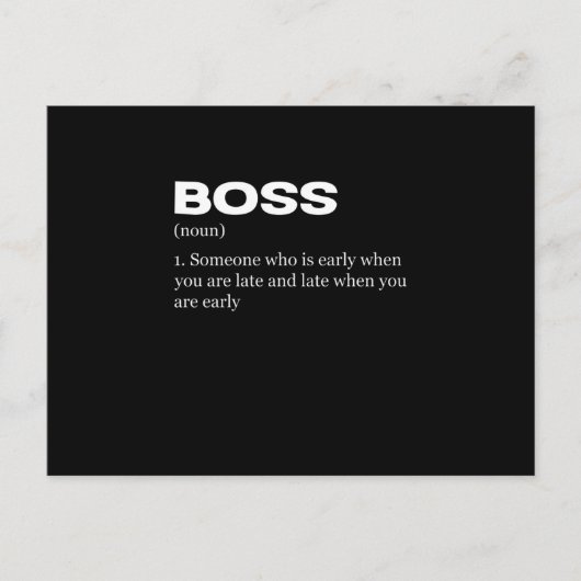 Boss Funny Definition Happy Boss Day Uitnodiging Briefkaart (Voorkant)